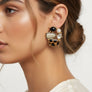 Stud Oval Leopard Gold Metal Tribal Earrings
