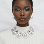 Collar Silver Organic Oval Domed Link Necklace