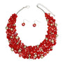 Bib Red Artistic Glass Copper Choker Necklace