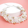 Bib White Artistic Glass Copper Choker Necklace