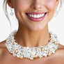 Bib White Artistic Glass Copper Choker Necklace
