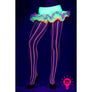 Pastel Colors Fishnet Pantyhose (Glow UV Reactive) Women's Halloween One Size