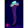 Pastel Colors Fishnet Pantyhose (Glow UV Reactive) Women's Halloween One Size