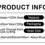Supplier specifications and size guide for Yoda-inspired green latex adult mask