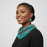 Handmade Teal Satin Scarf Necklace Set