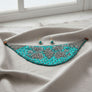 Handmade Teal Satin Scarf Necklace Set