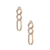 Gold Rhinestone Crusted Chain Earrings
