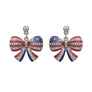 American Flag Ribbon Metal Earrings