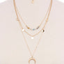 CRESCENT MOON LAYERED STONE NECKLACE