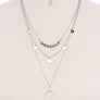 CRESCENT MOON LAYERED STONE NECKLACE