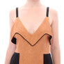 Black Bronze Silk Sleeveless Above Sheath Dress