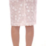 White Sequined Straight Pencil Skirt