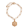 M Hexagon Initial Charm Bracelet