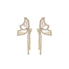 Gold Rhinestone Butterfly Tail Studs