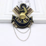 Unisex Vintage Brooch Bowknot Plated Trendy British Navy Badge Collar Ribbon Pin