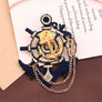 Unisex Vintage Brooch Bowknot Plated Trendy British Navy Badge Collar Ribbon Pin
