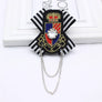 Unisex Vintage Brooch Bowknot Plated Trendy British Navy Badge Collar Ribbon Pin
