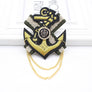 Unisex Vintage Brooch Bowknot Plated Trendy British Navy Badge Collar Ribbon Pin
