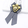 Unisex Vintage Brooch Bowknot Plated Trendy British Navy Badge Collar Ribbon Pin