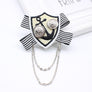 Unisex Vintage Brooch Bowknot Plated Trendy British Navy Badge Collar Ribbon Pin
