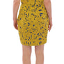 Blue Yellow Strapless Bubble Mini Shift Dress