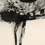 Black Silk Floral Pattern Shift Coctail Dress