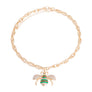 Green Striped Bee Chain Link Necklace