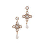 PEARL CROSS DROP EARRING