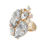 Gold Teardrop Crystals Ring