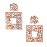 Elegant Topaz Crystal Square Earrings