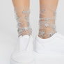 Chic Women Harajuku Glitter Shine Stars Transparent Mesh Fishnet Socks Hosiery