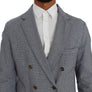 Blue Double Breasted Regular Fit Blazer