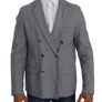 Blue Double Breasted Regular Fit Blazer