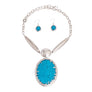 Oval Marbled Turquoise Necklace