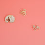 Gold 3 Pcs Black Girl Afro Studs