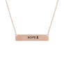 Rose Gold Ribbon HOPE Plate Necklace
