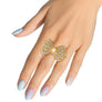 Gold Rhinestone Bow Ring