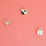 Gold White 3pcs Flower Designer Studs