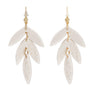 Pale Pink Clay Leaf Shape Bridal Earrings
