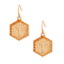 T Hexagon Initial Earrings