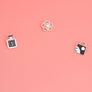 Silver Black 3pcs Flower Designer Studs