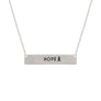 Silver Ribbon HOPE Plate Necklace