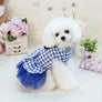 Bow knot Checker Plaid Ruffle Tutu Skirt Princess Dog Cat Dress Pet Clothes 3col