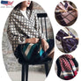 Plaid Oversized Checker Cashmere Blanket Tassel Long Scarf Shawl Wrap-Blue Green