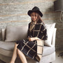 Multi Tone Plaid Oversized Checker Cashmere Blanket Tassel Long Scarf Shawl Wrap