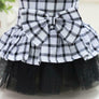 Bow knot Checker Plaid Ruffle Tutu Skirt Princess Dog Cat Dress Pet Clothes 3col