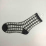 Women Sheer Transparent Silk Elastic Mesh Ankle Checker Black Socks Stock US
