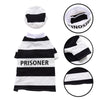 Pet Dog Pooch Prison Coat Hat Suit Clothes Dress Set Cosplay Halloween Cosplay