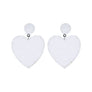 White Seed Bead Heart Earrings