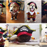 Funny Pet Cosplay Clothes Pirate Costume Dog Puppy Cat Suit w/ Hook Halloween